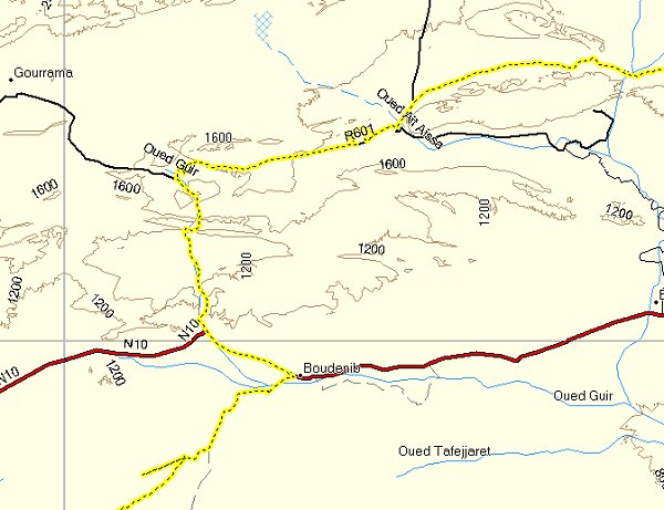 Nord-Süd-Etappe am Qued Guir entlang bis Boudnib