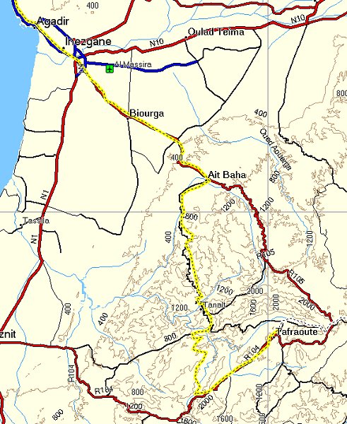 Fahrt von Tafraoute nach Agadir
