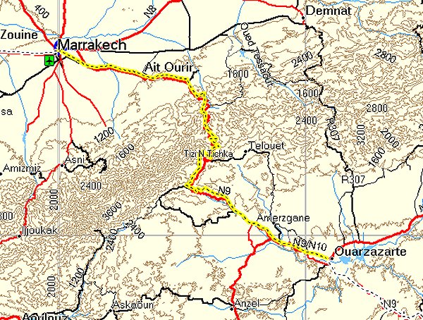 Von Marrakech über den Tizi-n-Tichka nach Quarzazate