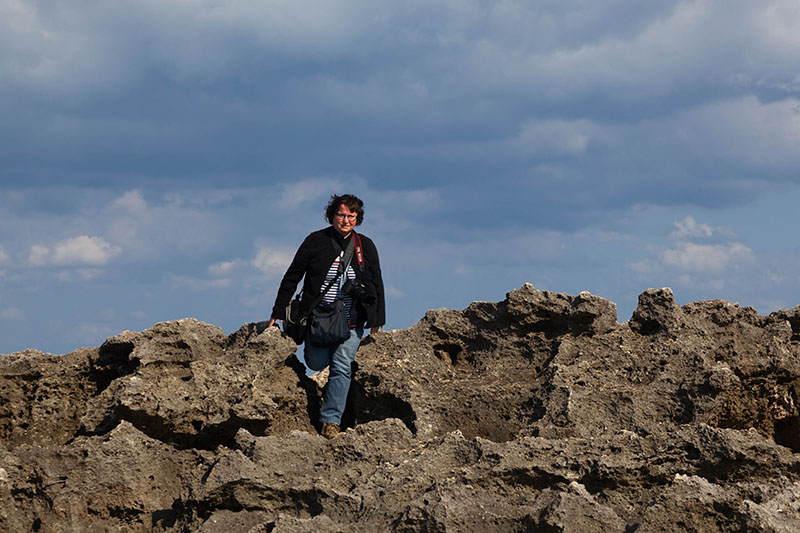 Petra klettert auf den Felsen herum ...