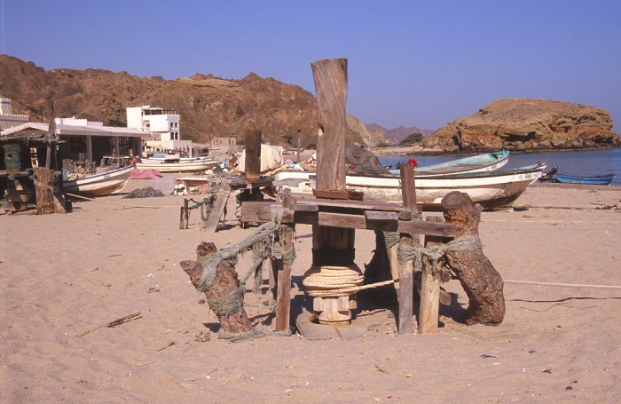 Alte Winde um die Boote an Land zu ziehen