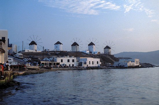 Die berühmten Mühlen von Mykonos