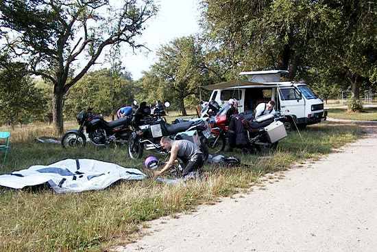 Ankunft in Odenheim, Aufbau des Fahrerlagers