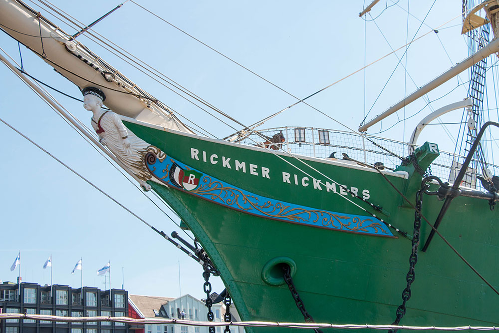 Das Museumsschiff Rickmer Rickmers im Hamburger Hafen