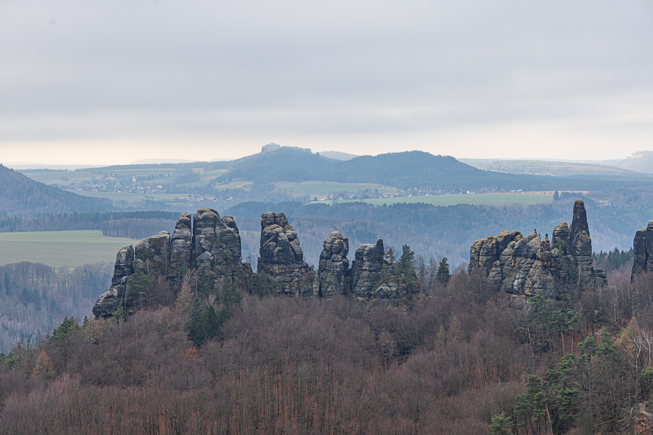 Blick auf die Schrammsteine