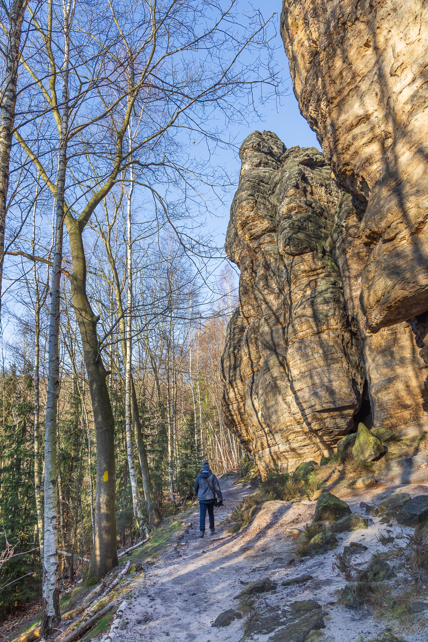 Raureif auf dem Boden macht den Weg etwas rutschig