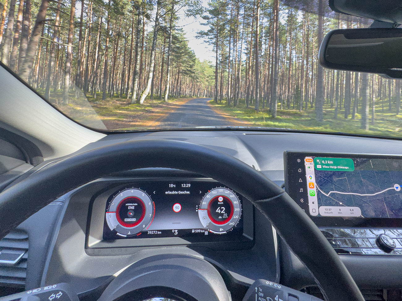 Enge Stra&szlig;e durch den Wald