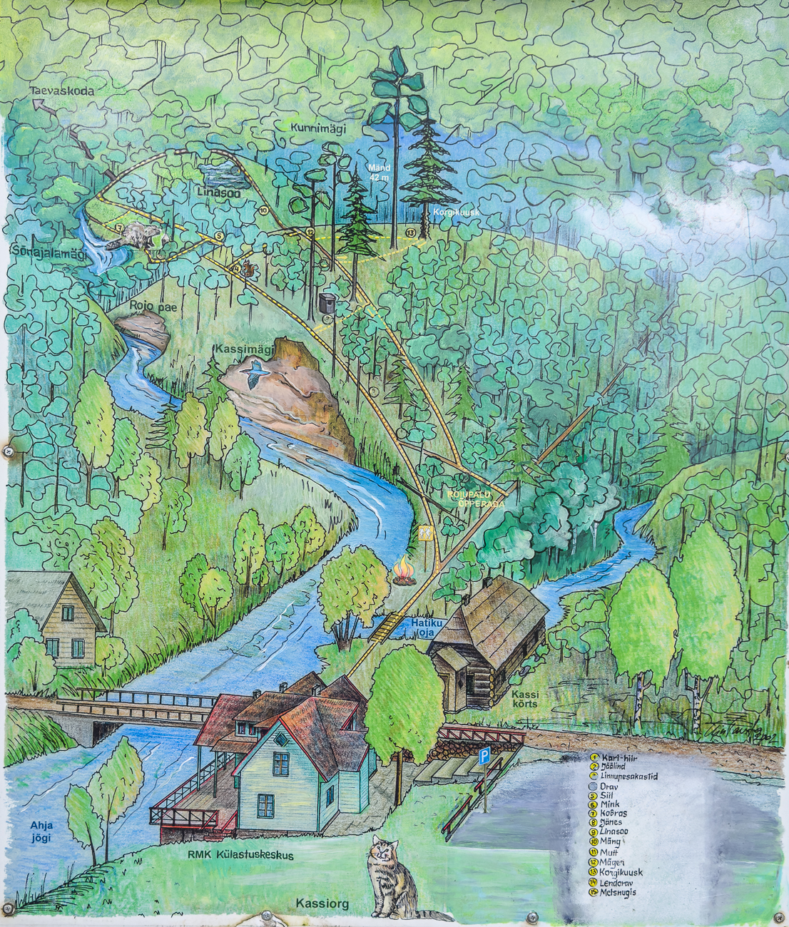 Stilisierte Landkarte mit dem Naturlehrpfad