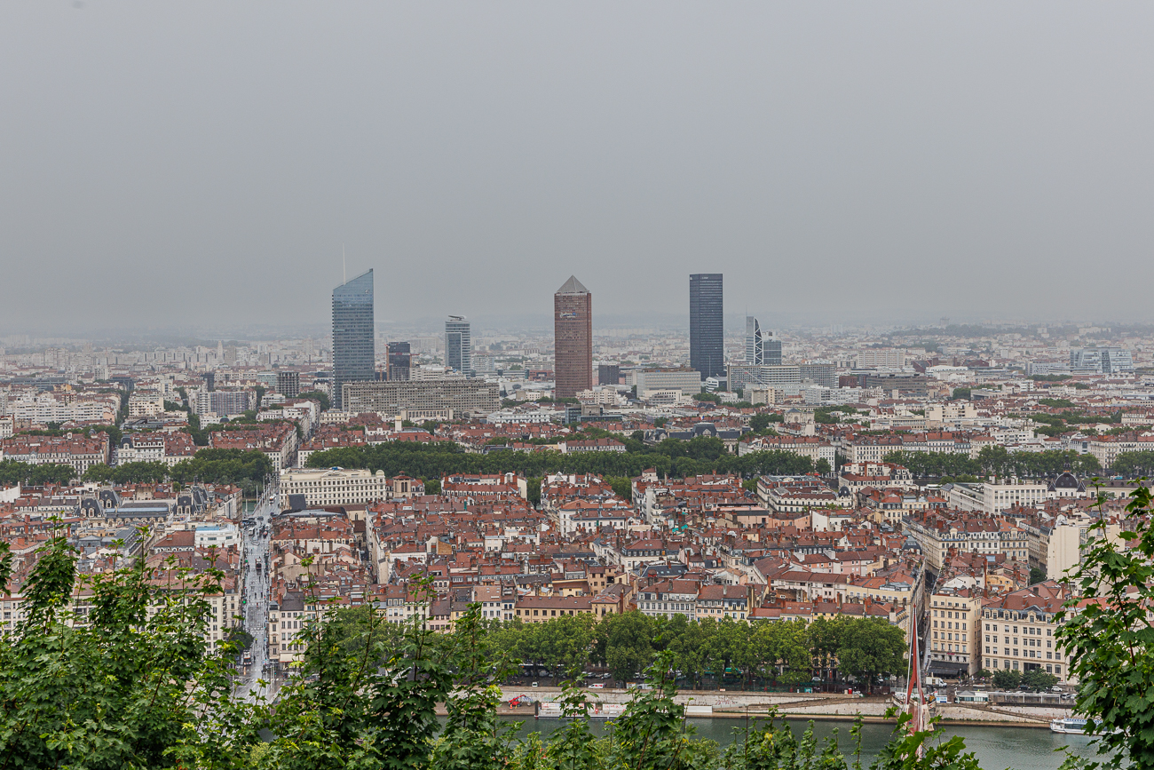 Blick vom H&uuml;gel Fourvi&egrave;re auf Lyon
