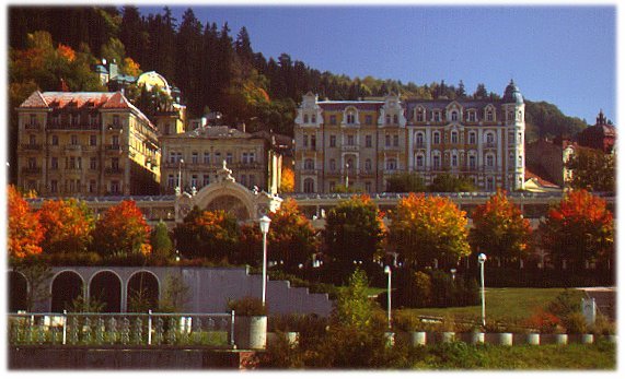 Die Fassaden in Marienbad zeugen von der mondänen Vergangenheit