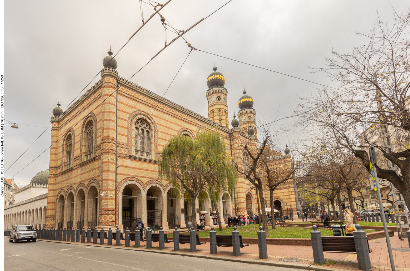 Zum Gebäudekomplex gehört auch das Jüdische Museum Budapests (Zsidó Múzeum), errichtet an der Stelle des Elternhauses von Theodor Herzl, dem Begründer des modernen politischen Zionismus. Das neue Gebäude wurde zu diesem Zweck 1930–1931 errichtet und birgt Stücke der Pester Chewra Kadischa und erinnert nun auch an den Holocaust. An der Seitenwand der Synagoge steht ein Denkmal für den schwedischen Diplomaten Raoul Wallenberg, der im Zweiten Weltkrieg viele ungarische Juden gerettet hatte