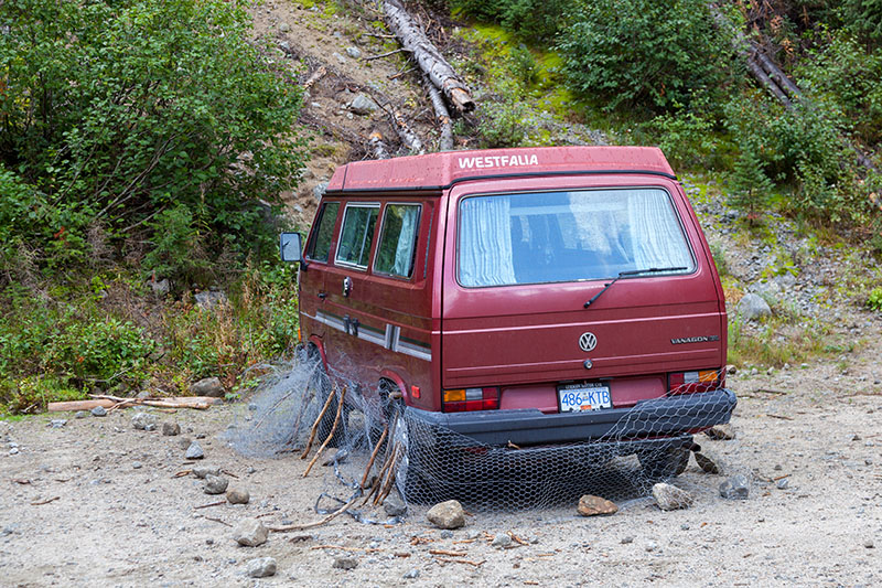 Auf dem Parkplatz am Gibson Lake ...