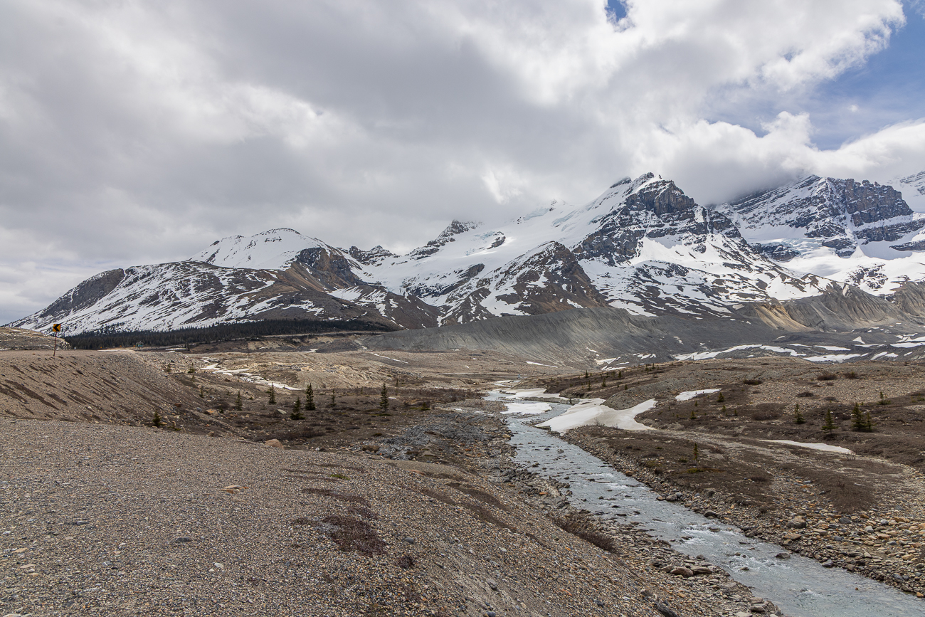 Rechterhand liegt das Columbia Icefield ...