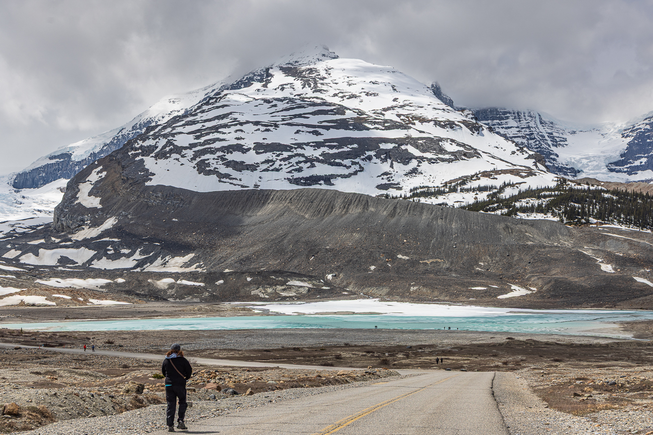 Auf dem Weg zum Gletschersee des Athabasca Gletschers