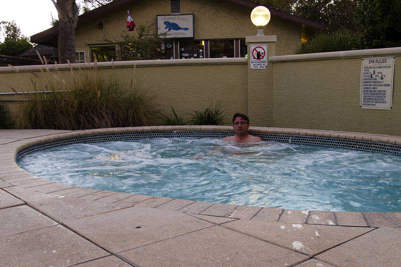 Nach dem Schwimmen mit den Manatees, müssen wir uns erstmal im Jacuzzi aufwärmen ;-)