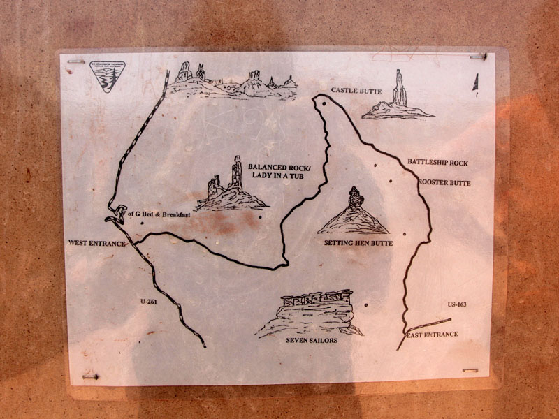 "Landkarte" mit den Butts des Valley of the Gods