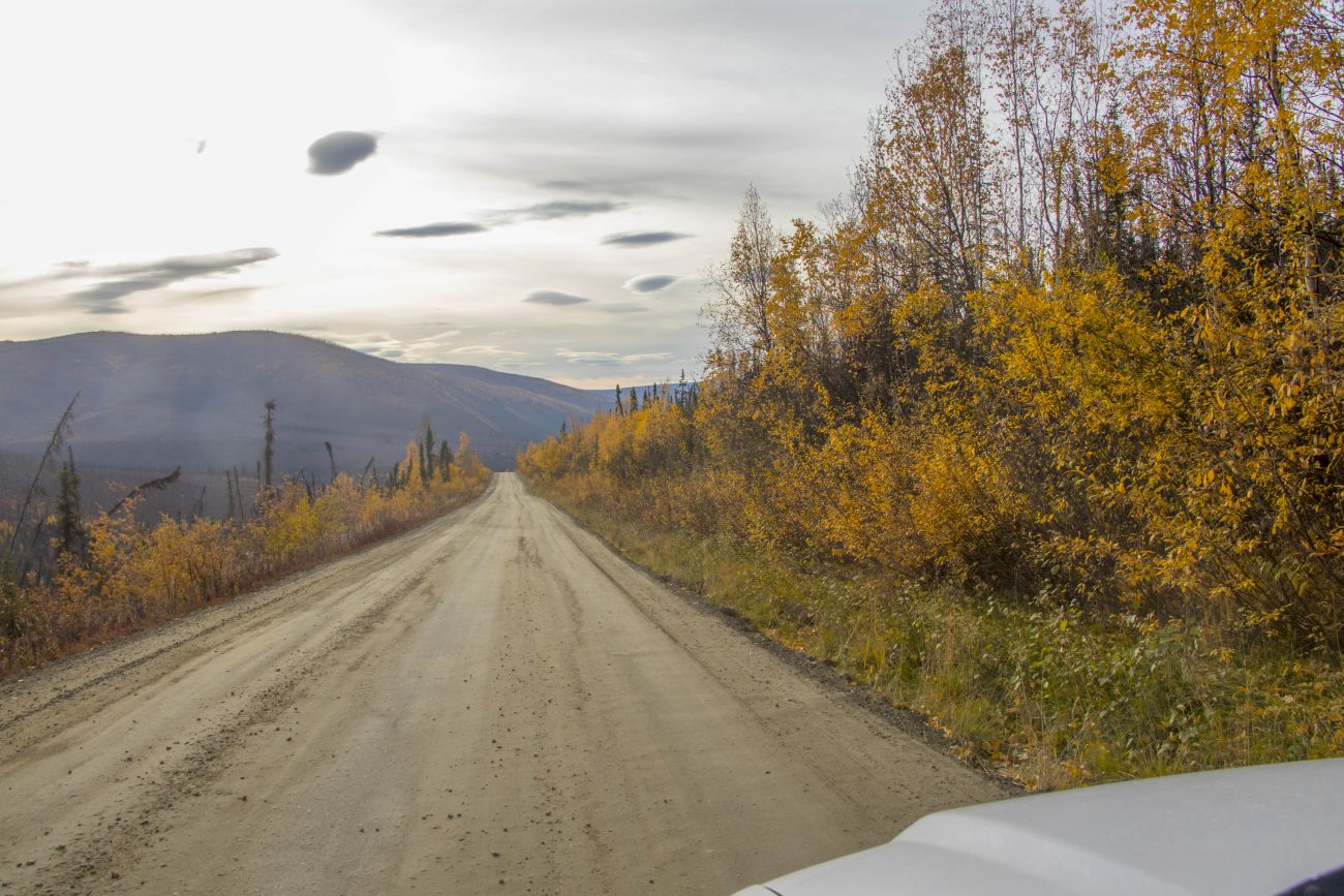 Schon bald weicht der Asphalt einer Gravel Road 