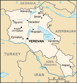 Landkarte Armenien